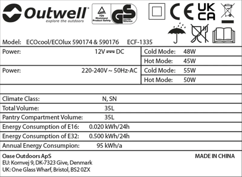Outwell Ecocool Elektrische Koelbox - 35 Liter - Donkergrijs 6 Outwell Ecocool Elektrische Koelbox - 35 Liter - Donkergrijs - Afbeelding 6