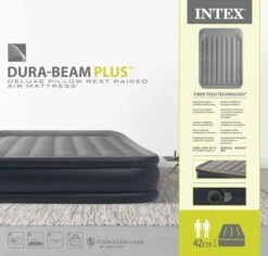 Intex Deluxe Pillow Rest Raised Luchtbed - Queensize - Ingebouwde Elektrische Pomp -Buiten Kamperen Verkoop 1812 1900 64136nd pkg 2023 300