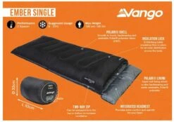 Vango Ember Slaapzak - Zwart -Buiten Kamperen Verkoop 1900 1783 ember single 2 1