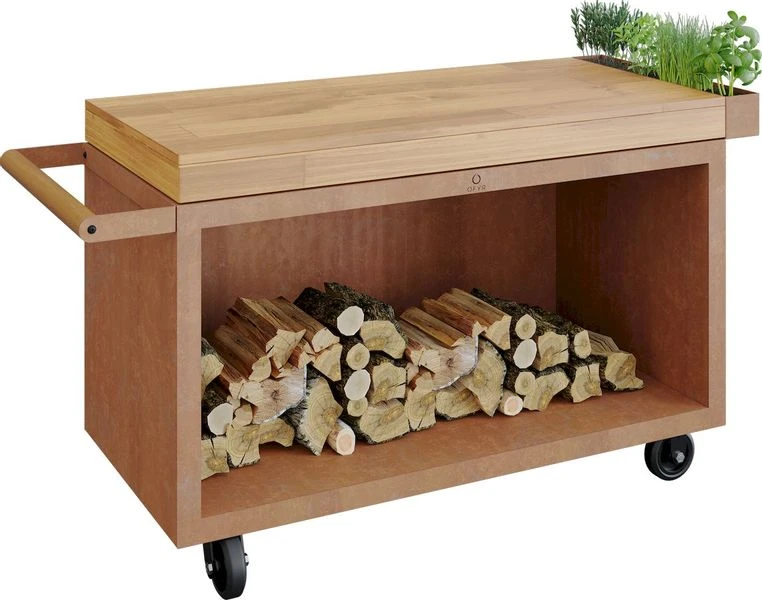 OFYR Mise En Place Table 135 PRO Corten - Teak Wood 1 OFYR Mise En Place Table 135 PRO Corten - Teak Wood