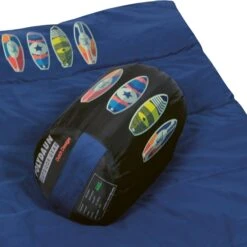 Polydaun Beach House Junior Kinderslaapzak - Surfbord -Buiten Kamperen Verkoop beach house surf detail