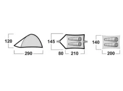 Husky Bizam Koepeltent - 2+ Persoons -Buiten Kamperen Verkoop bizam afmetingen