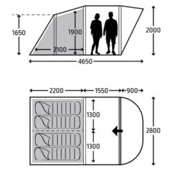 Kampa Brean 4 Air Opblaasbare Tunneltent - 4 Persoons -Buiten Kamperen Verkoop brean4air